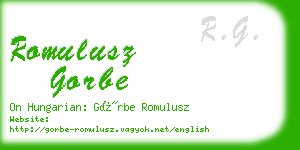 romulusz gorbe business card